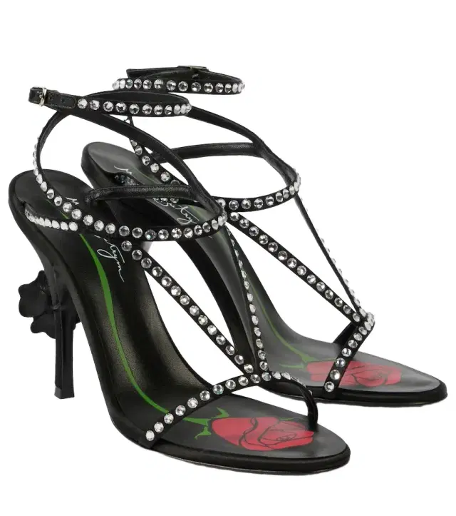 Magda Butrym Crystal-embellished satin sandals