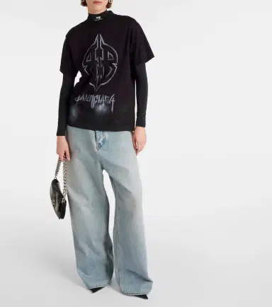 Balenciaga Metal BB oversized cotton jersey T-shirt | Thumbnail 3