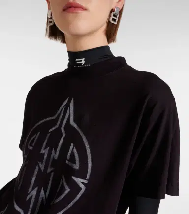 Balenciaga Metal BB oversized cotton jersey T-shirt | Thumbnail 5