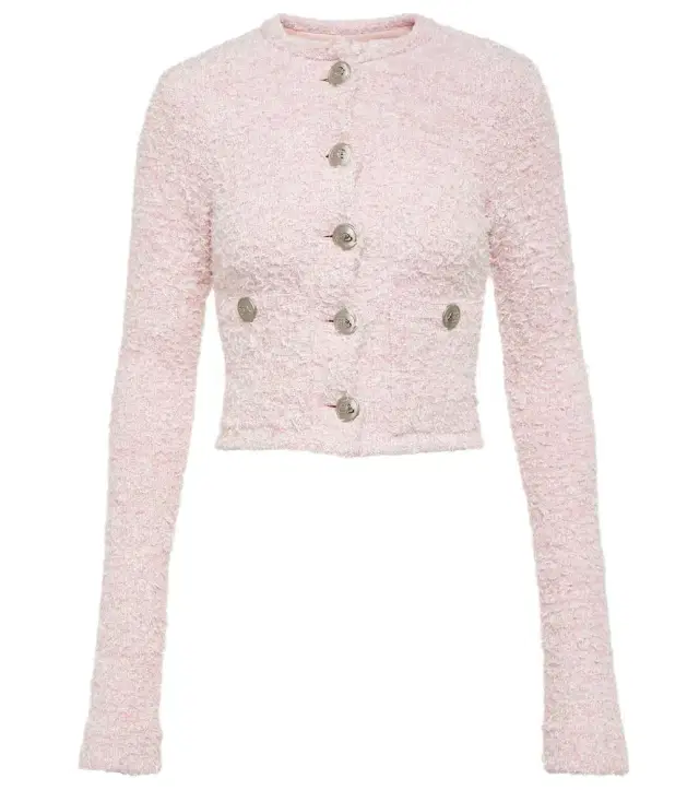 Cropped cotton-blend cardigan