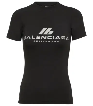 Balenciaga Logo cotton-blend jersey T-shirt | Thumbnail 1 Balenciaga Logo cotton-blend jersey T-shirt | Thumbnail 1