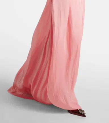 Costarellos Charmain plissé georgette gown | Thumbnail 2