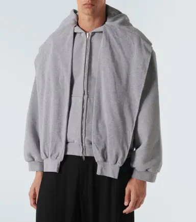 Balenciaga Incognito deconstructed cotton jersey hoodie | Thumbnail 5 Balenciaga Incognito deconstructed cotton jersey hoodie | Thumbnail 5
