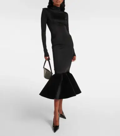 David Koma Flounced jersey midi dress | Thumbnail 4
