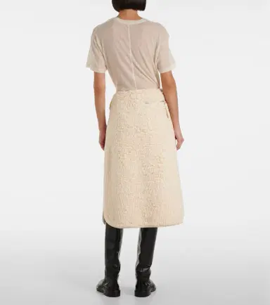Jil Sander Cotton fleece midi skirt | Thumbnail 6