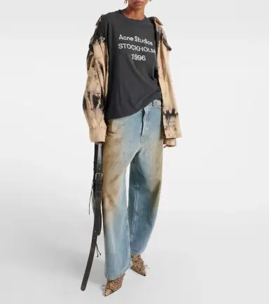 Acne Studios Logo cotton-blend T-shirt | Thumbnail 6