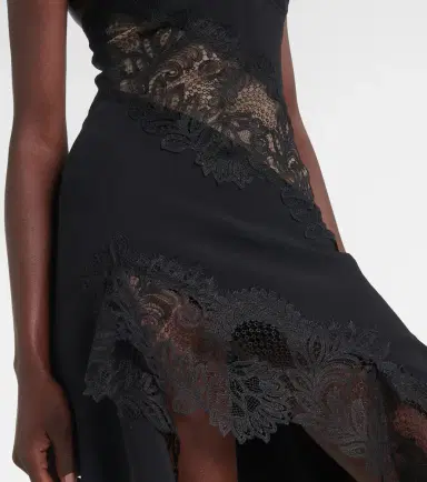 David Koma Asymmetric lace-trimmed minidress | Thumbnail 6