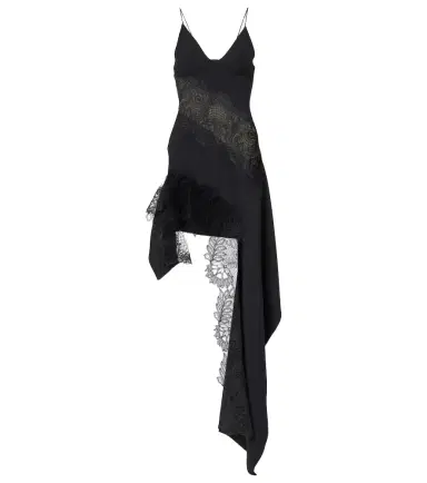 David Koma Asymmetric lace-trimmed minidress | Thumbnail 1