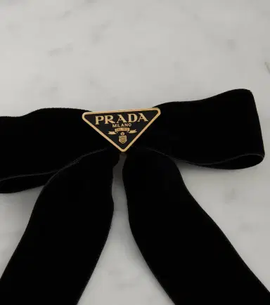 Prada Bow-detail velvet hair clip | Thumbnail 2