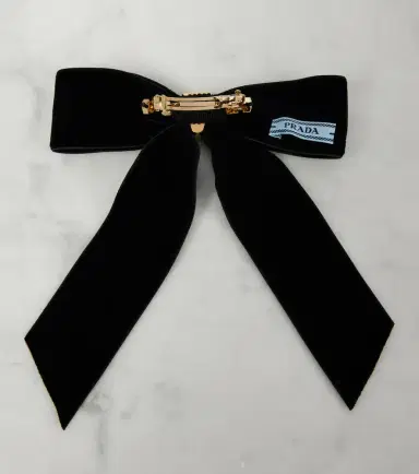 Prada Bow-detail velvet hair clip | Thumbnail 3