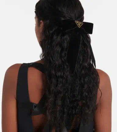 Prada Bow-detail velvet hair clip | Thumbnail 4