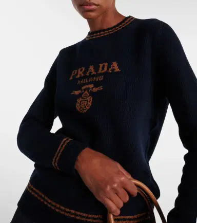 Prada Logo wool and cashmere sweater | Thumbnail 2