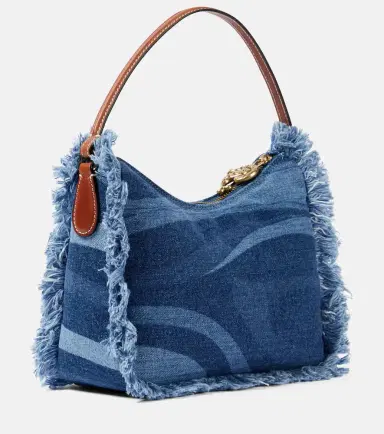 Pucci Marmo fringed denim shoulder bag | Thumbnail 3 Pucci Marmo fringed denim shoulder bag | Thumbnail 3