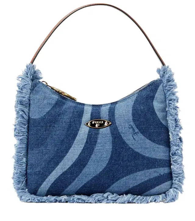 Marmo fringed denim shoulder bag Marmo fringed denim shoulder bag