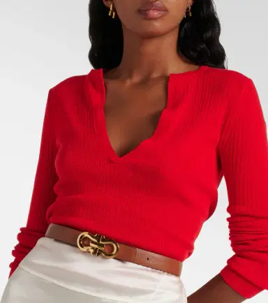 Ferragamo Gancio Contour leather belt | Thumbnail 4