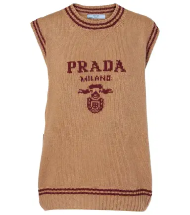 Prada Logo wool and cashmere sweater vest | Thumbnail 1