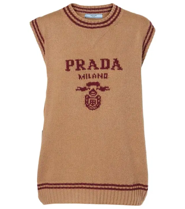 Logo wool and cashmere sweater vest