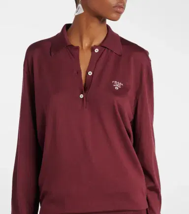 Prada Logo silk polo shirt | Thumbnail 2