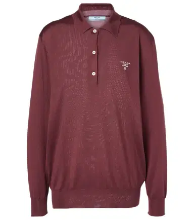 Prada Logo silk polo shirt | Thumbnail 1