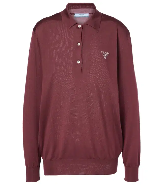 Logo silk polo shirt