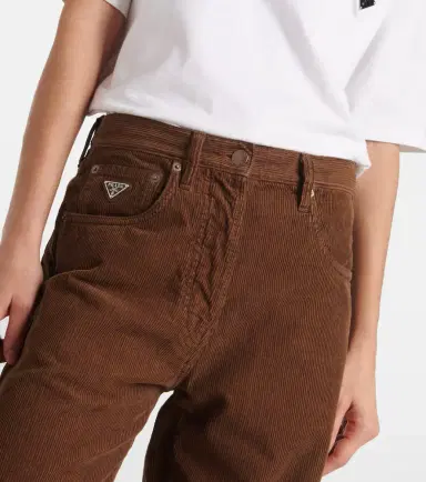 Prada Cotton corduroy wide-leg pants | Thumbnail 4 Prada Cotton corduroy wide-leg pants | Thumbnail 4