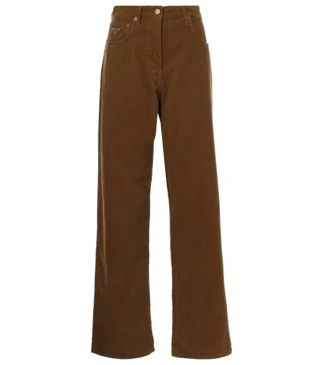 Cotton corduroy wide-leg pants