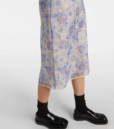 Prada Floral sheer chiffon pencil skirt | Thumbnail 2 Prada Floral sheer chiffon pencil skirt | Thumbnail 2