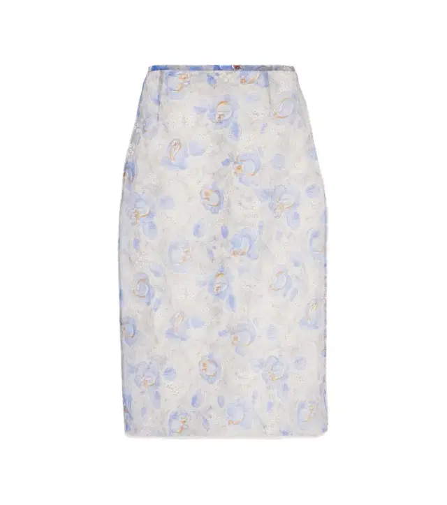 Floral sheer chiffon pencil skirt