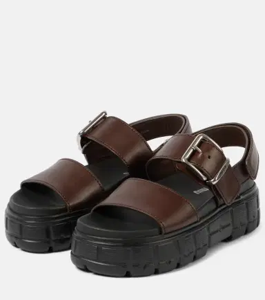 Miu Miu 50 leather platform sandals | Thumbnail 2