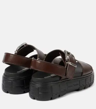 Miu Miu 50 leather platform sandals | Thumbnail 3
