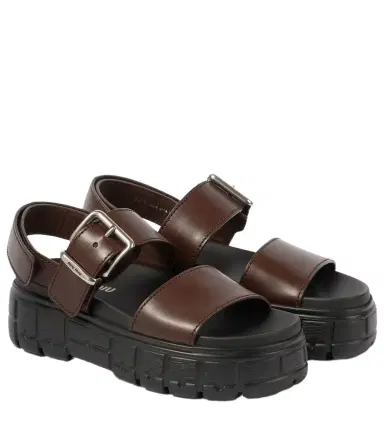 Miu Miu 50 leather platform sandals | Thumbnail 1