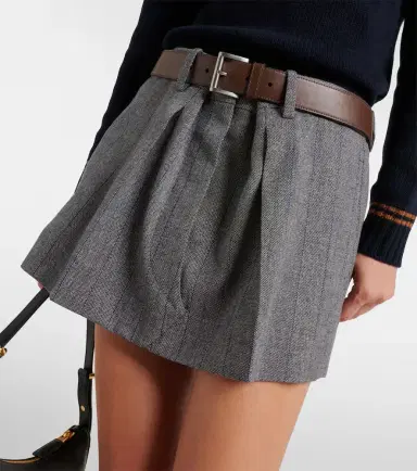 Prada Checked wool miniskirt | Thumbnail 4