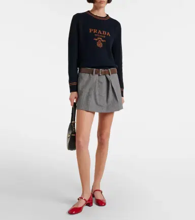 Prada Checked wool miniskirt | Thumbnail 5