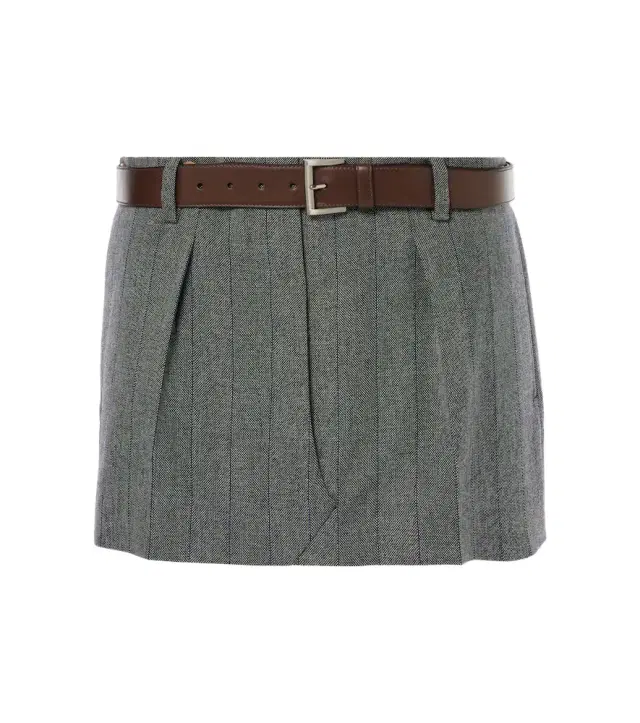 Checked wool miniskirt