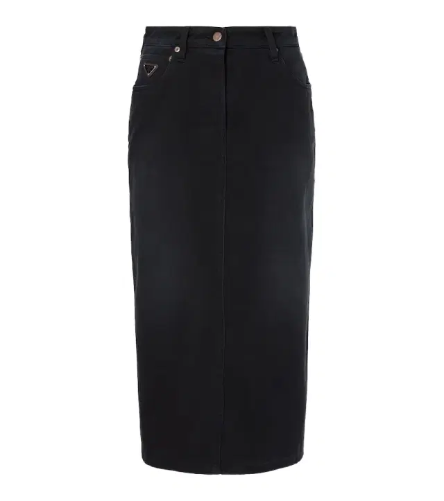 Denim midi skirt