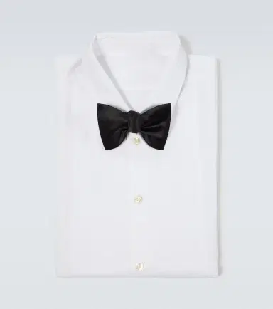 Brunello Cucinelli Silk and cotton satin bow tie | Thumbnail 4