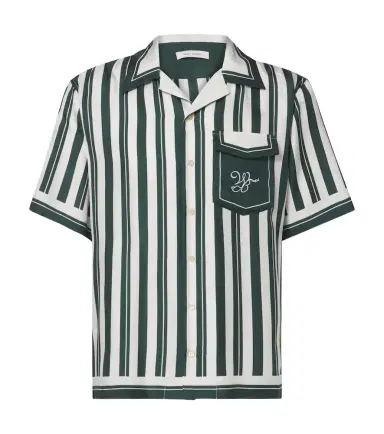 Wales Bonner June striped silk bowling shirt | Thumbnail 1