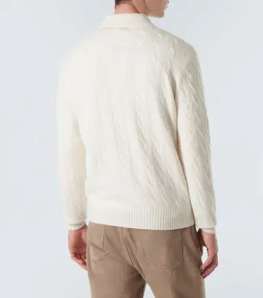 Brunello Cucinelli Cable-knit cashmere polo sweater | Thumbnail 2 Brunello Cucinelli Cable-knit cashmere polo sweater | Thumbnail 2