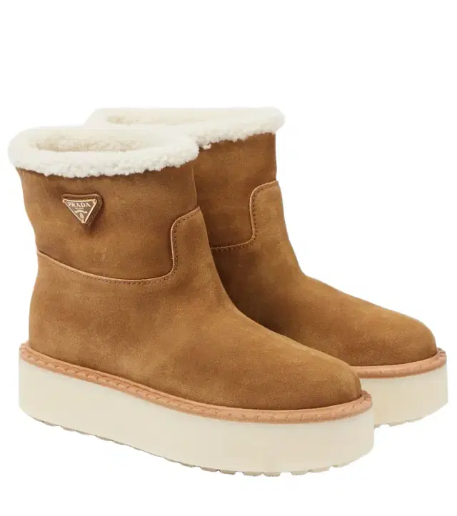 Shearling-lined suede ankle boots