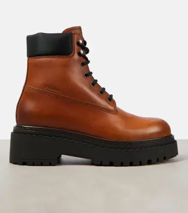 Prada Re-Nylon and leather lace-up boots | Thumbnail 2 Prada Re-Nylon and leather lace-up boots | Thumbnail 2