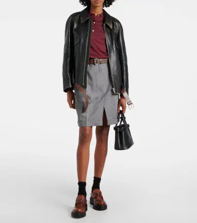 Prada Logo leather platform loafers | Thumbnail 5