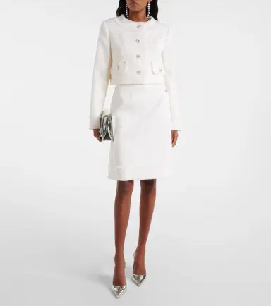 Dolce & Gabbana Cropped wool-blend tweed jacket | Thumbnail 4