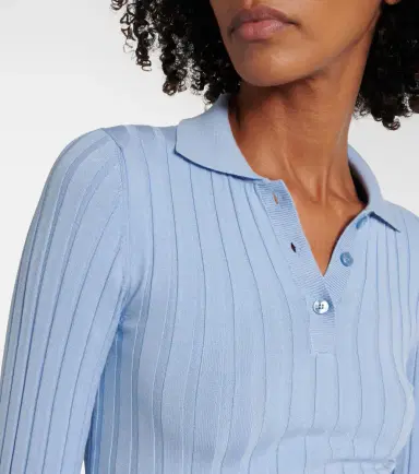 Dolce & Gabbana Ribbed-knit cropped polo sweater | Thumbnail 2