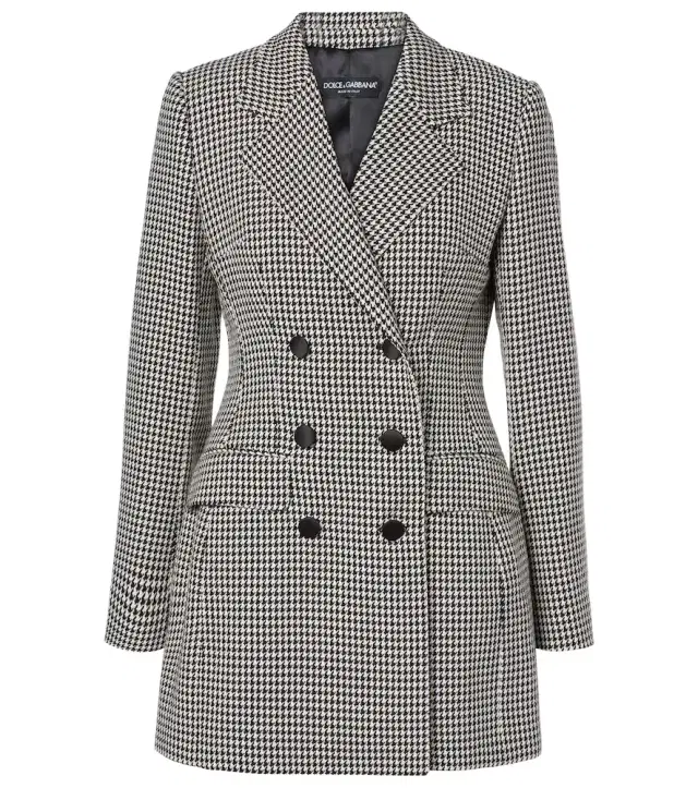 Dolce & Gabbana Houndstooth wool-blend blazer