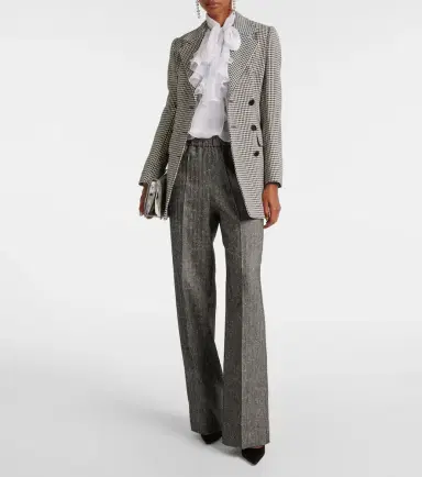 Dolce & Gabbana High-rise wool-blend wide-leg pants | Thumbnail 2