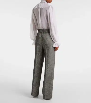 Dolce & Gabbana High-rise wool-blend wide-leg pants | Thumbnail 3