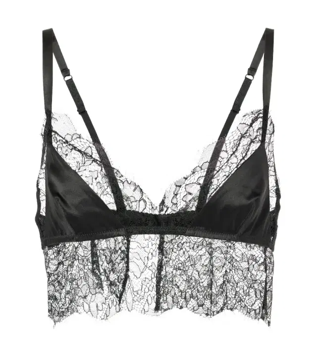 Dolce & Gabbana ace-trimmed satin bralette