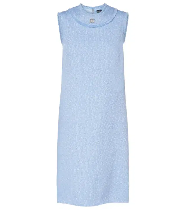Dolce & Gabbana DG wool-blend tweed minidress