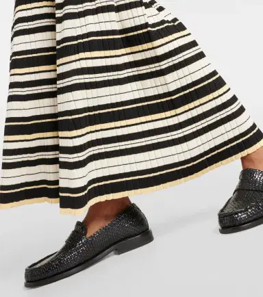 Ganni Ribbed-knit striped midi skirt | Thumbnail 4