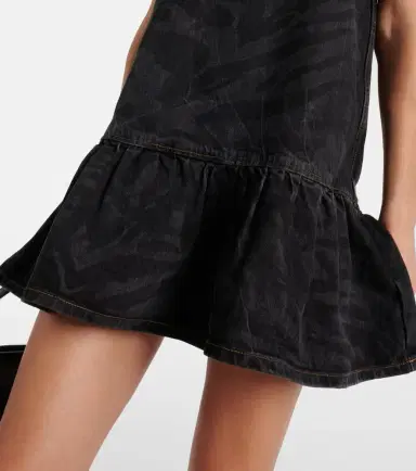 Ganni Zebra-print denim minidress | Thumbnail 5